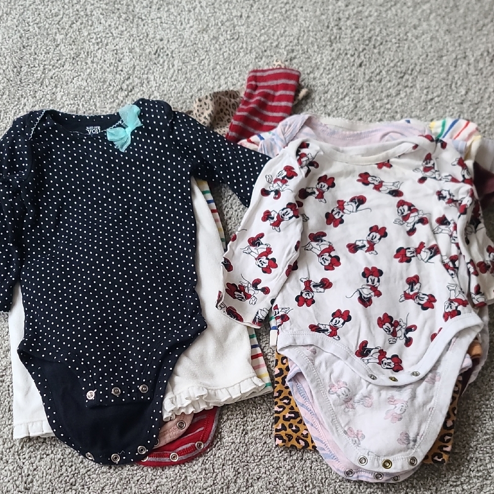 BUNDLE 6-9, 9-12 Months Baby Onesies And Pants